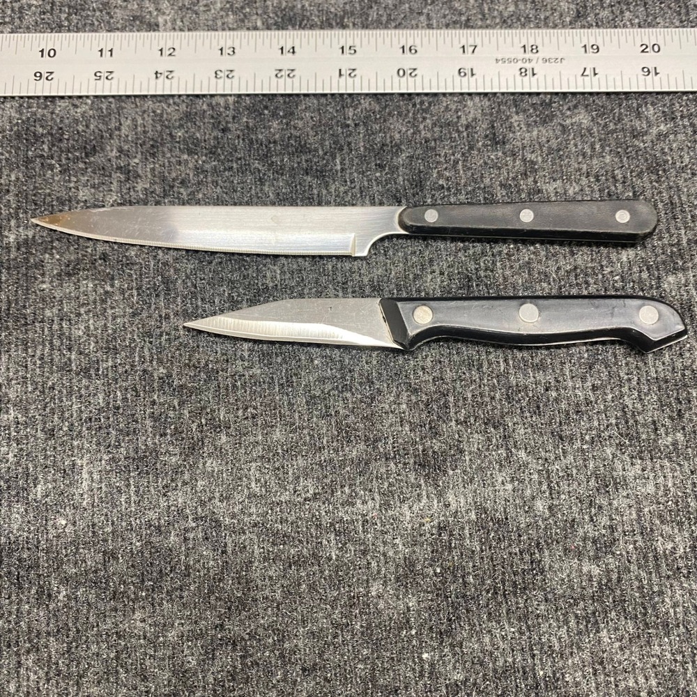Eversharp Vintage Utility Knife and Stainless Paring Knife Set Black 2 Piece